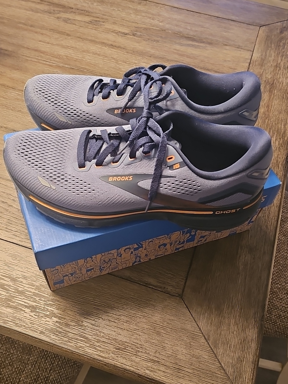 Brooks Ghost Men's Running Shoes - Slate Gray with Orange Highlights